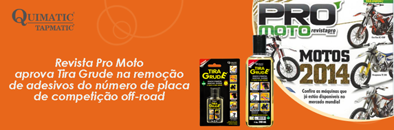 Revista Pro Moto aprova Tira Grude na remoção de adesivos do number plate