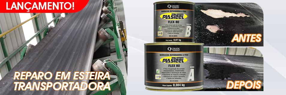 Plasteel Flex 80 – Reparo em esteiras transportadoras