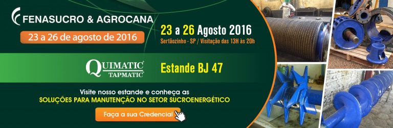 Quimatic Tapmatic na Fenasucro 2016 apresentará soluções para a redução de custos e aumento de produtividade nas usinas