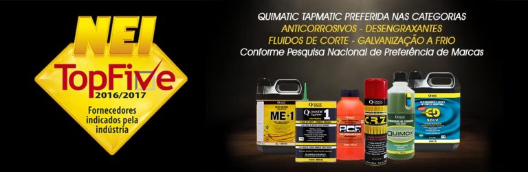 NEI TopFive comprova novamente a preferência da indústria pelos produtos da Quimatic Tapmatic