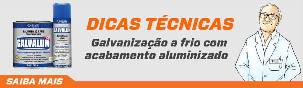 Galvanização a frio com acabamento aluminizado