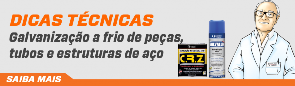 Galvanização a frio de peças, tubos e estruturas de aço