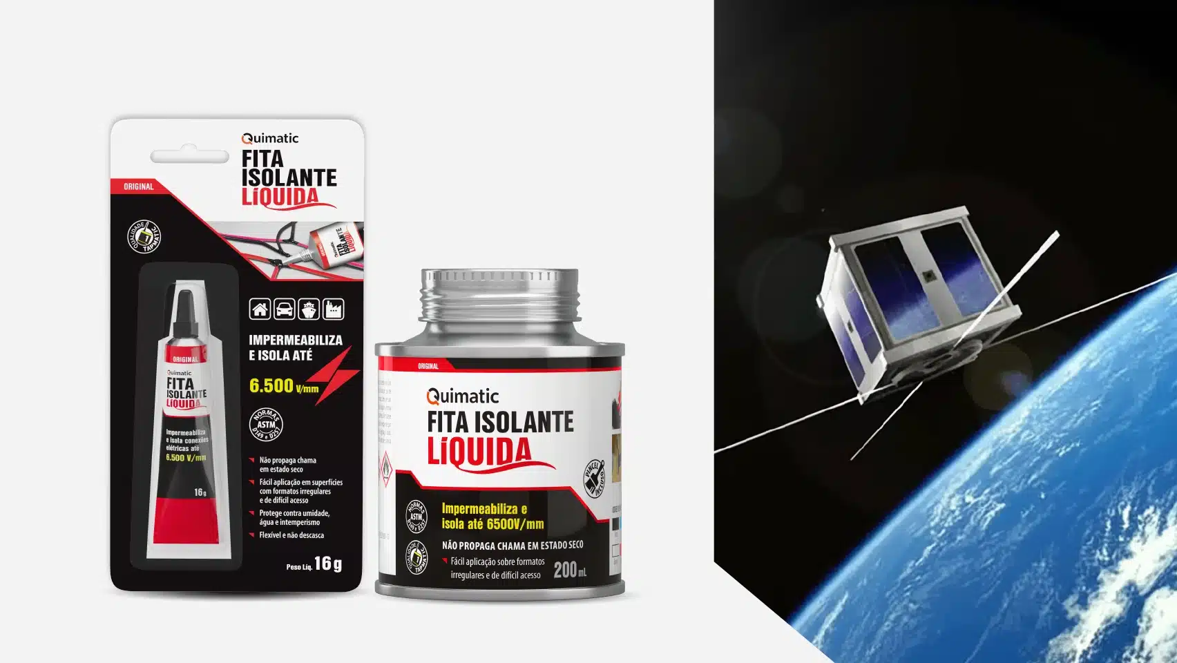 Fita isolante líquida Quimatic conquistando o espaço com nanossatélites